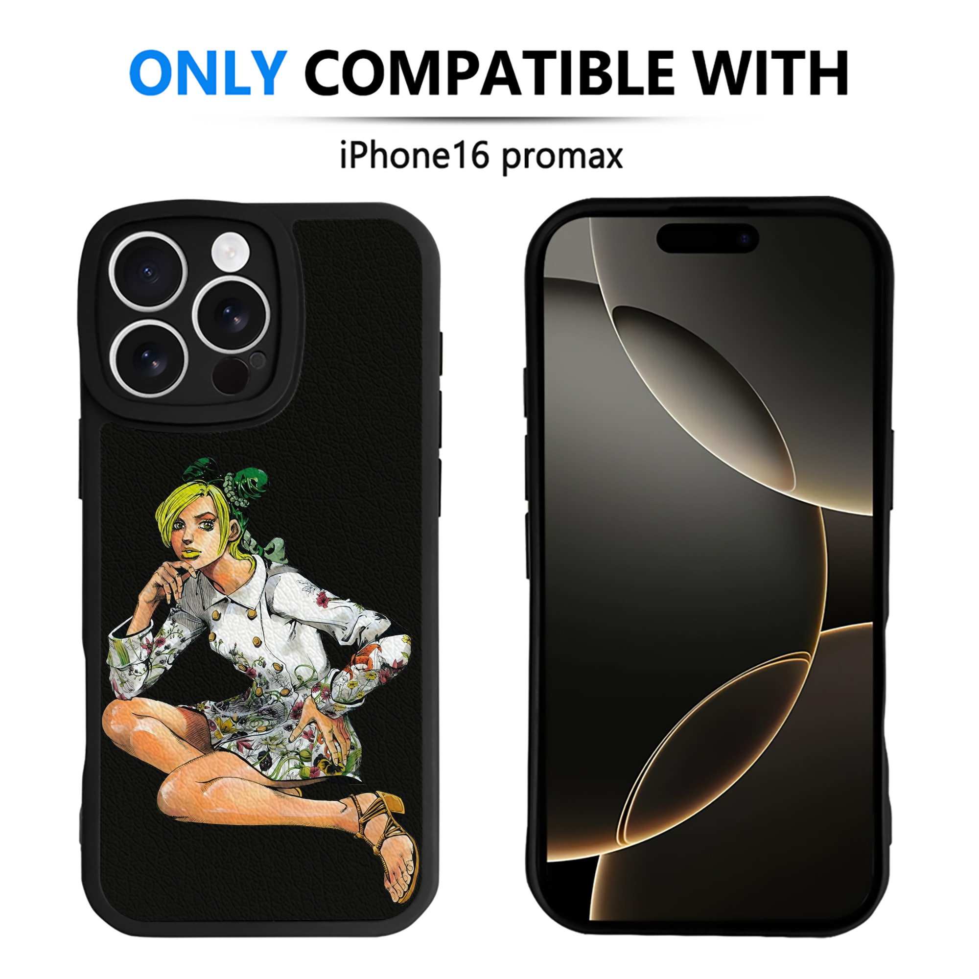 （画像用） "ジョジョの奇妙な冒険 くうじょう ジョリーン JoJo's Bizarre Adventure Jolyne Cujoh " 【iPhone 16シリーズ対応】シリコンスマホケース（レザー調） 材質：シリコン